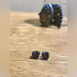 Vintage Inspired Indian Headdress Brooch + Stud Earring Set